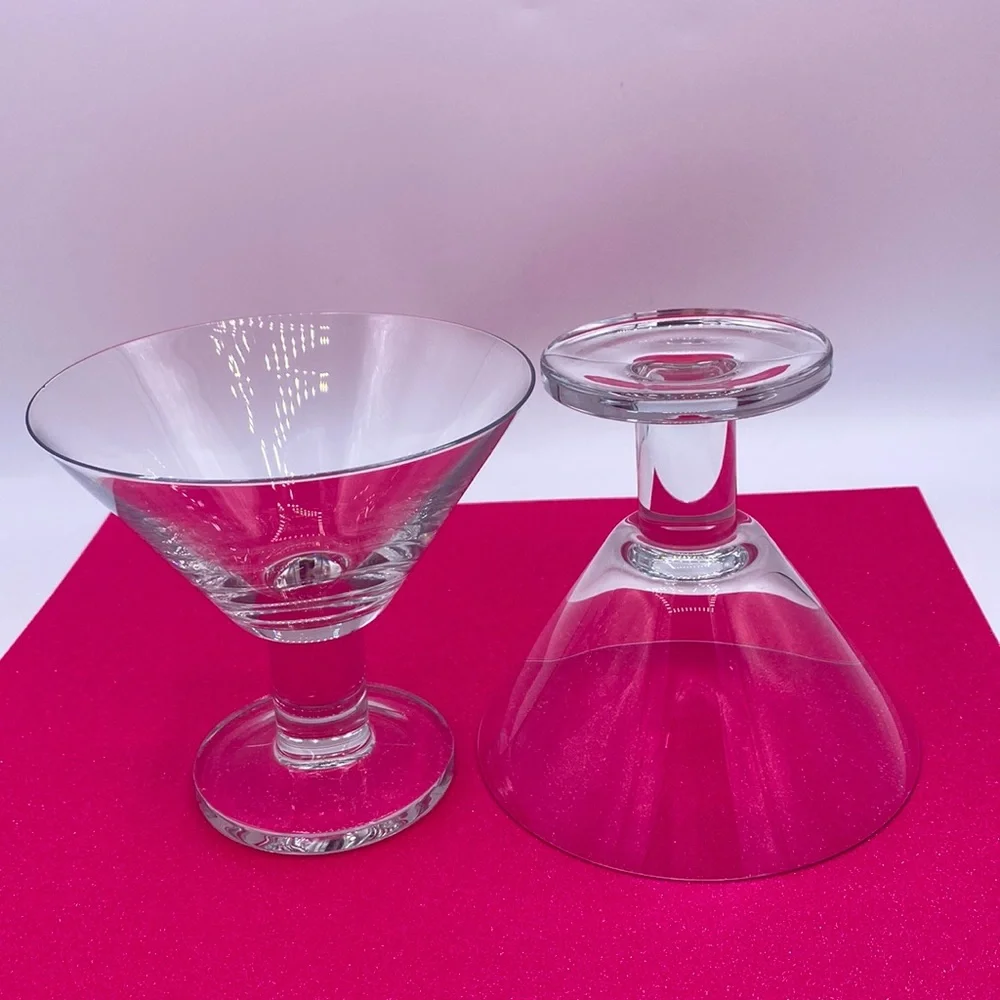 Vintage Discontinued Crate&Barrel Clear (no etching) Glass Set Of 2